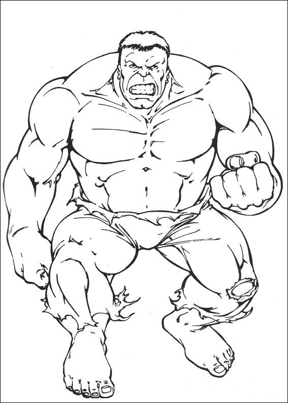 Print Hulk kleurplaat